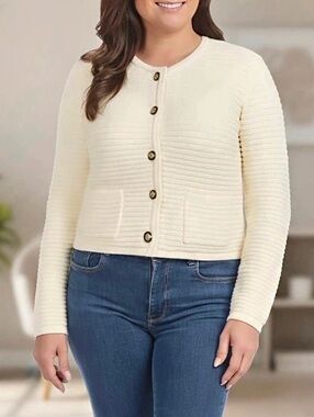 New Hilary Radley Women's Button Front Cardigan size L